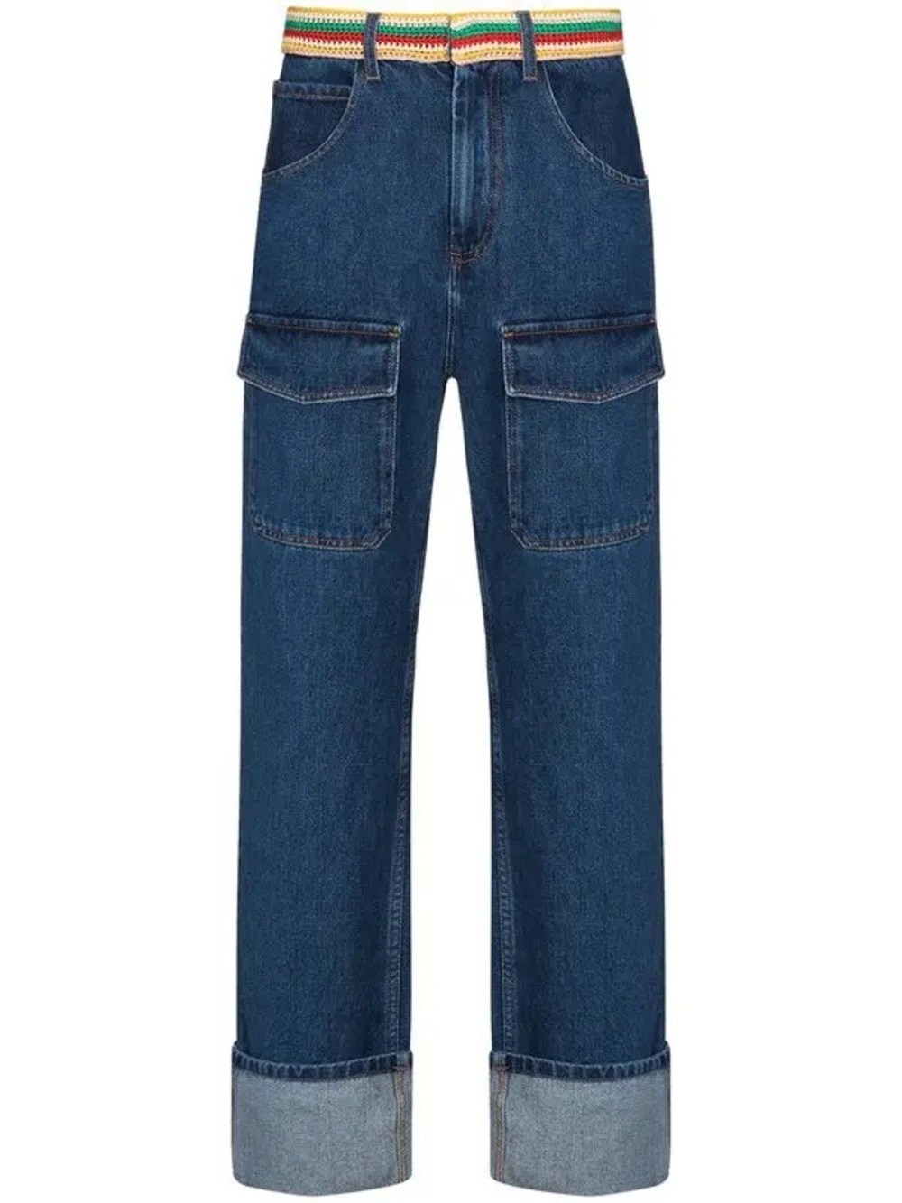 WALES BONNER Brixton Crochet-Waist Straight-Leg Jeans - Picture 3 of 10